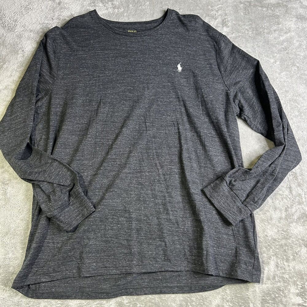 Polo Ralph Lauren Pony Logo Mens Sz XX-Large Dark Gray T-Shirt Long Sleeve